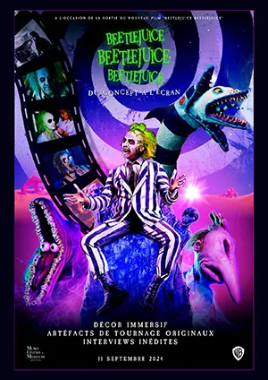 Affiche de l'exposition Beetlejuice, Beetlejuice, Beetlejuice